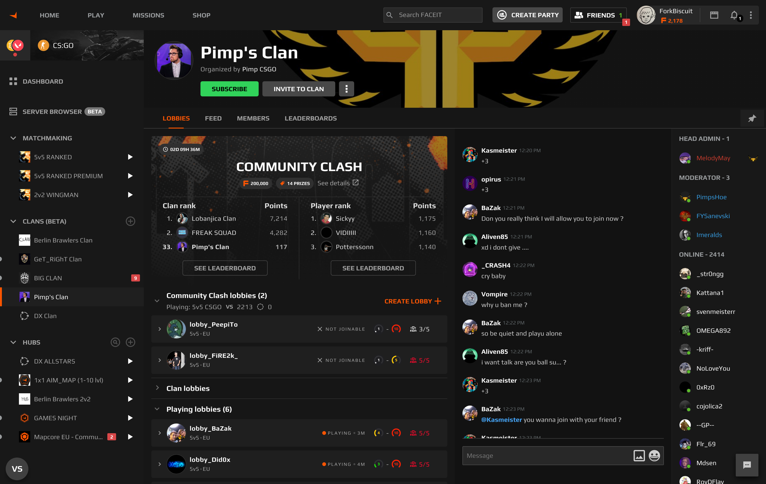 Clan page